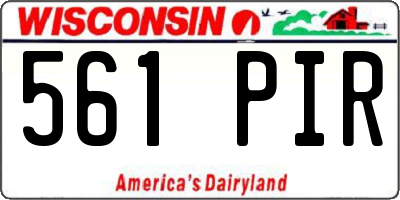 WI license plate 561PIR