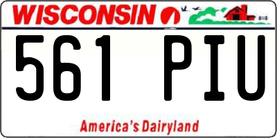 WI license plate 561PIU