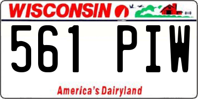 WI license plate 561PIW
