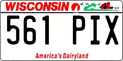WI license plate 561PIX
