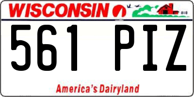 WI license plate 561PIZ