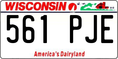 WI license plate 561PJE