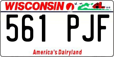 WI license plate 561PJF