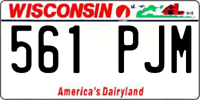 WI license plate 561PJM