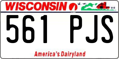 WI license plate 561PJS