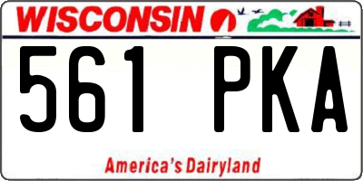 WI license plate 561PKA