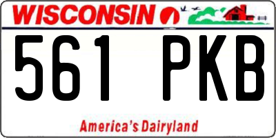 WI license plate 561PKB