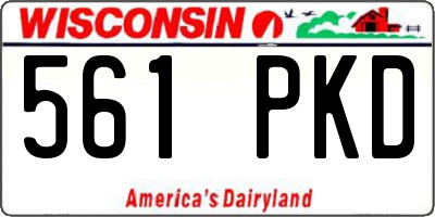 WI license plate 561PKD