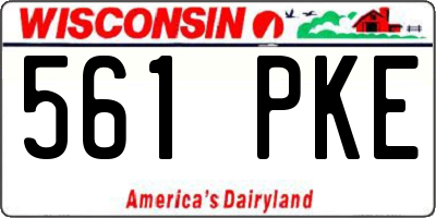 WI license plate 561PKE