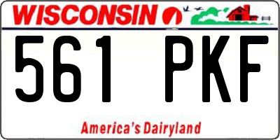 WI license plate 561PKF