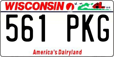 WI license plate 561PKG