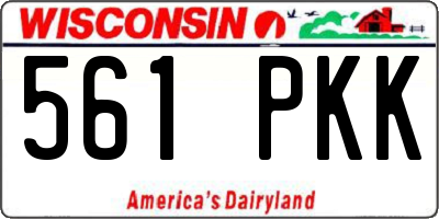 WI license plate 561PKK