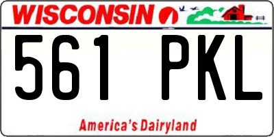 WI license plate 561PKL