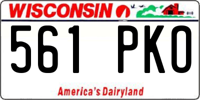 WI license plate 561PKO