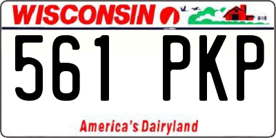 WI license plate 561PKP