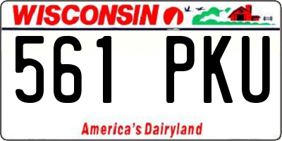WI license plate 561PKU
