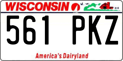 WI license plate 561PKZ
