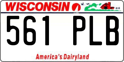 WI license plate 561PLB