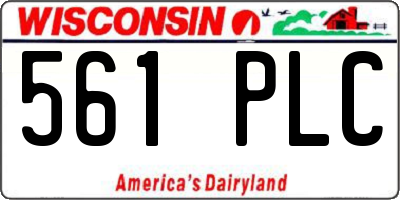 WI license plate 561PLC