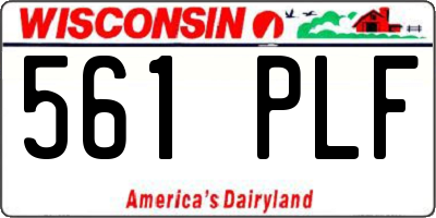 WI license plate 561PLF