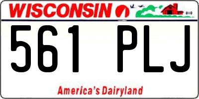 WI license plate 561PLJ