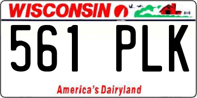 WI license plate 561PLK