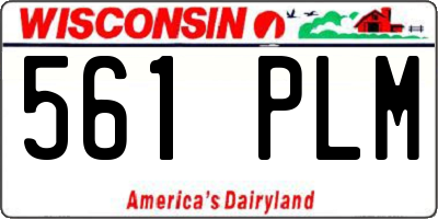 WI license plate 561PLM