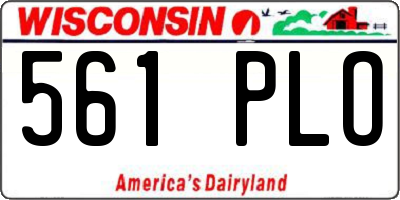 WI license plate 561PLO