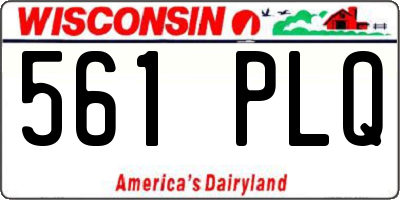WI license plate 561PLQ