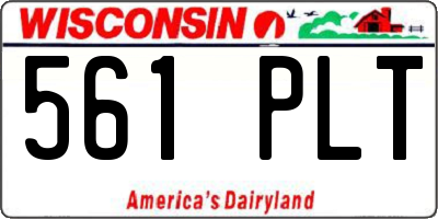 WI license plate 561PLT