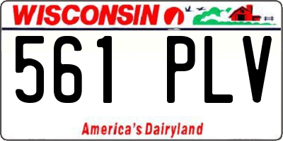 WI license plate 561PLV