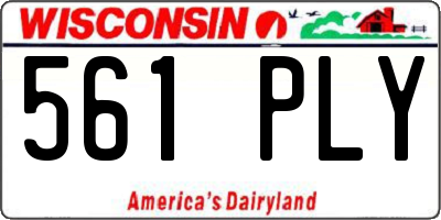 WI license plate 561PLY