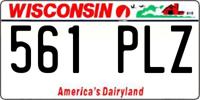 WI license plate 561PLZ