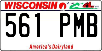 WI license plate 561PMB