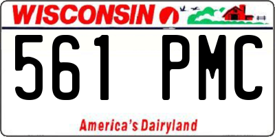 WI license plate 561PMC