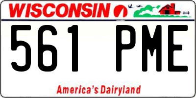 WI license plate 561PME