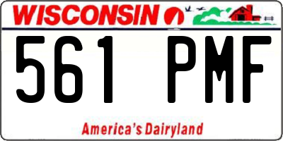 WI license plate 561PMF