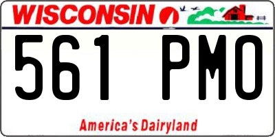 WI license plate 561PMO