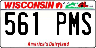WI license plate 561PMS