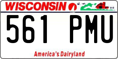 WI license plate 561PMU
