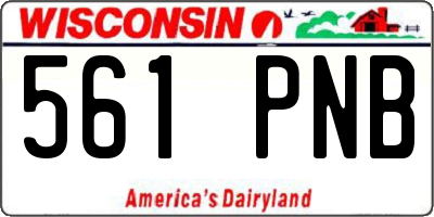WI license plate 561PNB