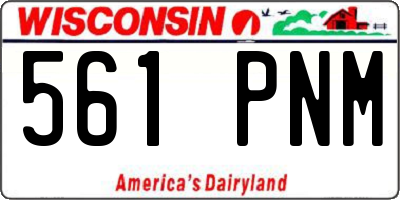 WI license plate 561PNM
