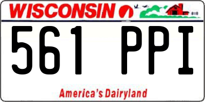 WI license plate 561PPI