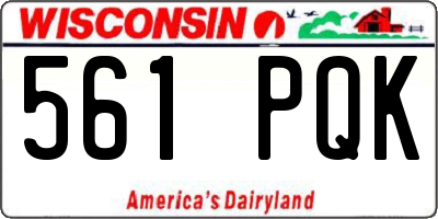 WI license plate 561PQK