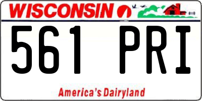 WI license plate 561PRI