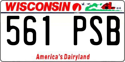 WI license plate 561PSB