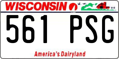 WI license plate 561PSG