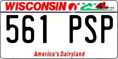 WI license plate 561PSP
