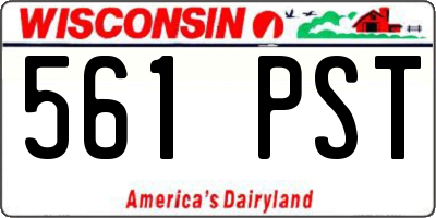 WI license plate 561PST