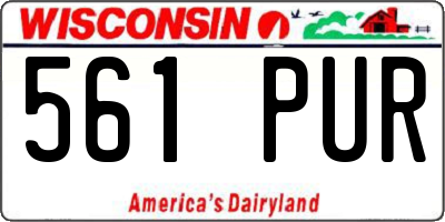 WI license plate 561PUR
